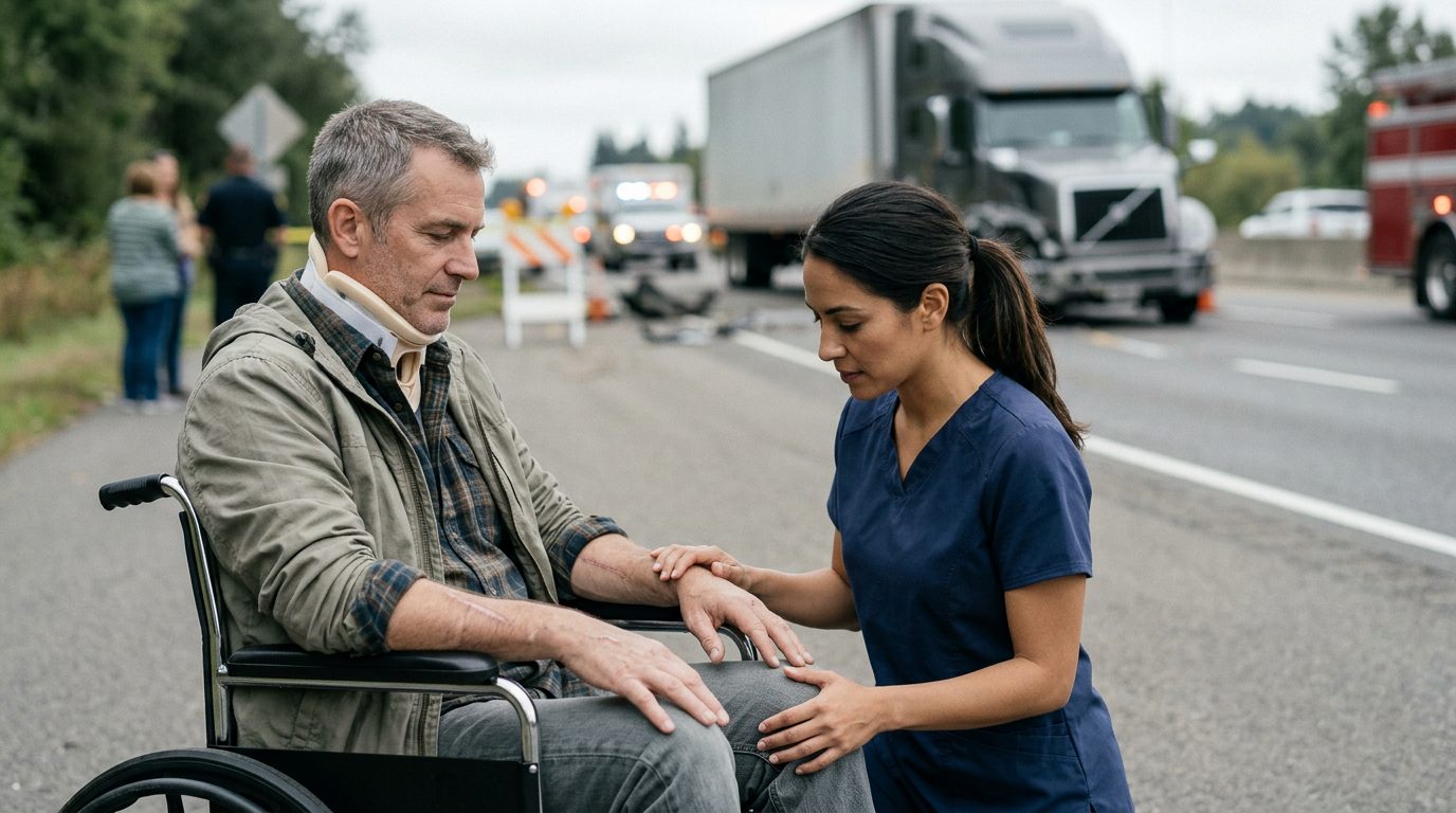 spinal cord injury symptoms truck crash