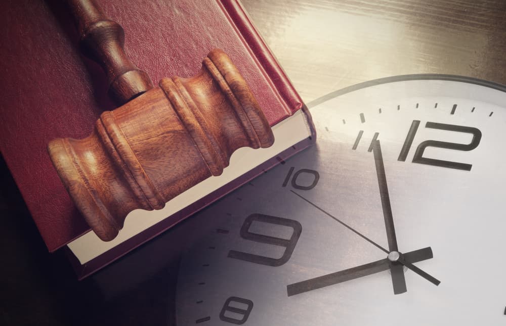 gavel and clock